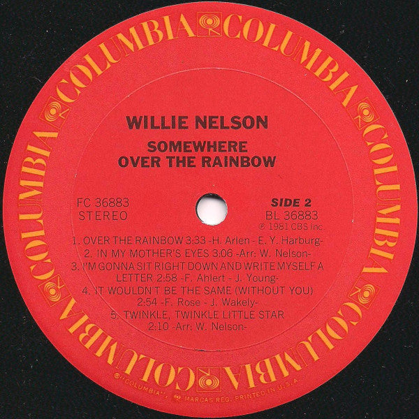 Willie Nelson - Somewhere Over The Rainbow - LP