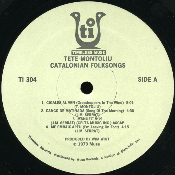 Tete Montoliu - Catalonian Folksongs (Solo Piano) - LP