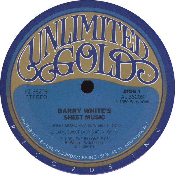 Barry White - Barry White's Sheet Music - LP