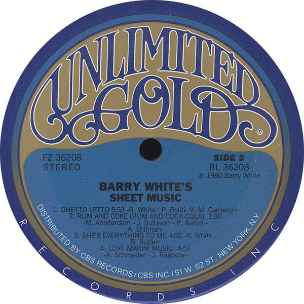 Barry White - Barry White's Sheet Music - LP