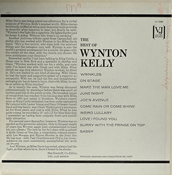 Wynton Kelly - The Best Of Wynton Kelly - LP