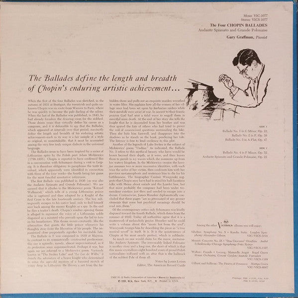 Gary Graffman - The Four Chopin Ballades - LP