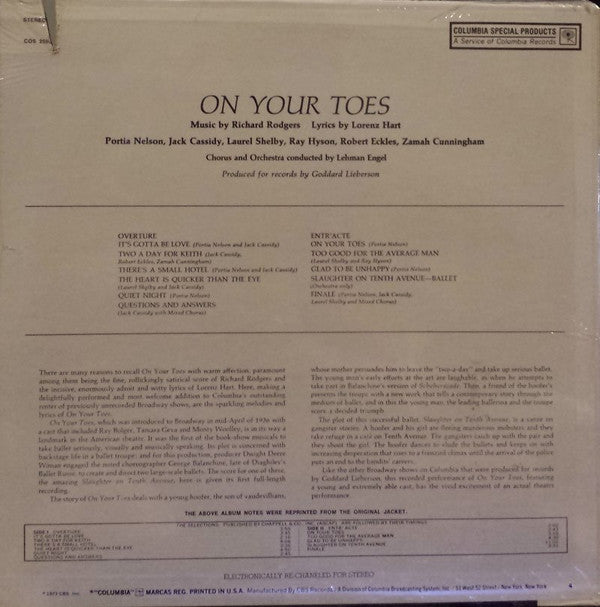 Portia Nelson And Jack Cassidy In Rodgers And Hart's* - On Your Toes - LP