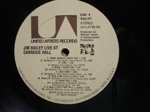Jim Bailey - Live At Carnegie Hall - LP
