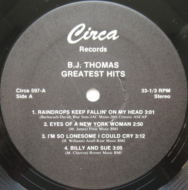 B.J. Thomas - Greatest Hits - LP