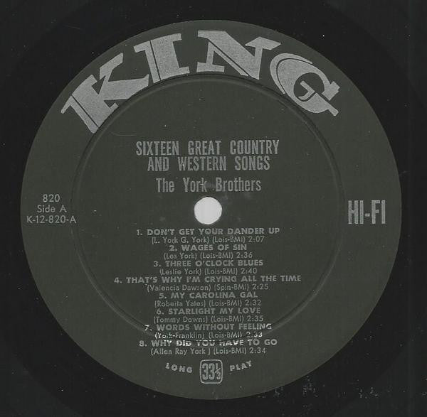 York Brothers - 16 Great Country & Western Songs - LP