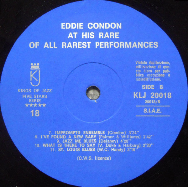 Eddie Condon - Here Is Eddie Condon At His Rare of All Rarest Perfomances Vol. 1 - LP