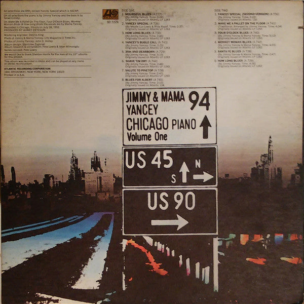Jimmy* & Mama Yancey - Chicago Piano - Volume One - LP