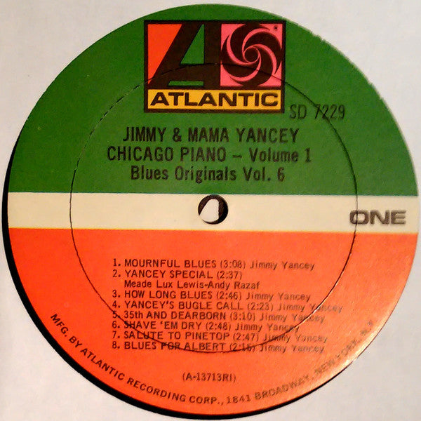 Jimmy* & Mama Yancey - Chicago Piano - Volume One - LP