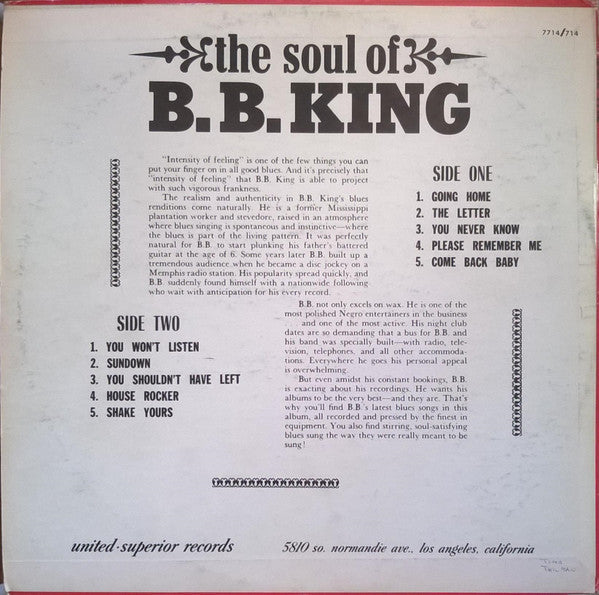 B.B. King - The Soul Of B.B. King - LP