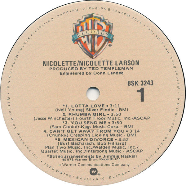 Nicolette Larson - Nicolette - LP