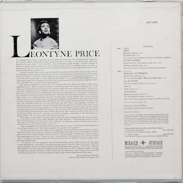 Leontyne Price - Arias - LP