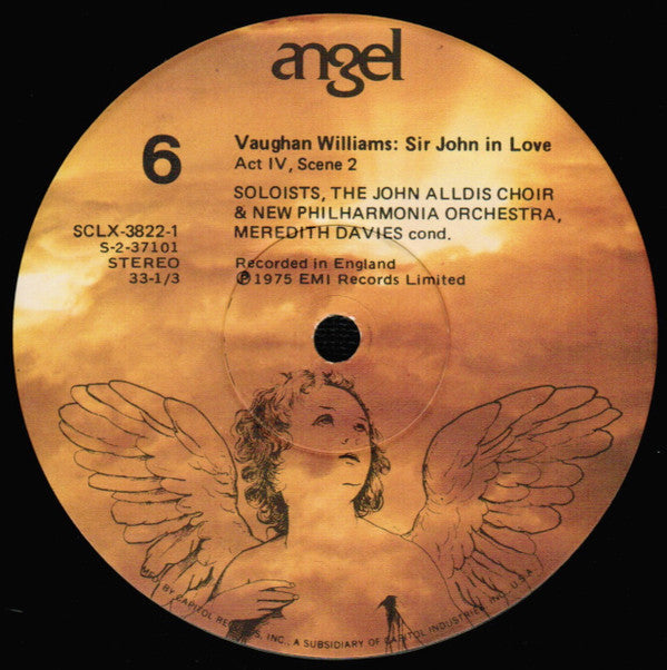 Vaughan Williams* / New Philharmonia Orchestra, Meredith Davies, Raimund Herincx, John Alldis Choir - Sir John In Love [Premiere Recording] - LP