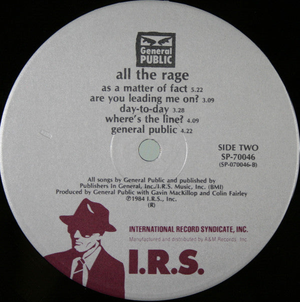 General Public - ...All The Rage - LP