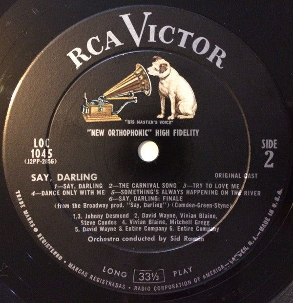 Jule Styne, Betty Comden, Adolph Green / Featuring David Wayne (3), Vivian Blaine, Johnny Desmond - Say, Darling (A Comedy About A Musical) - LP