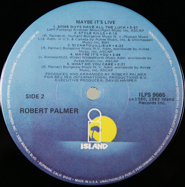 Robert Palmer - Maybe It's Live - LP