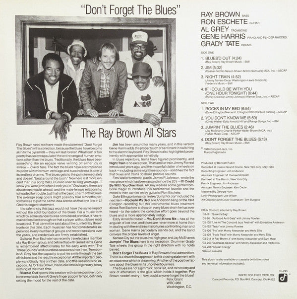 The Ray Brown All Stars* - Don't Forget The Blues - LP