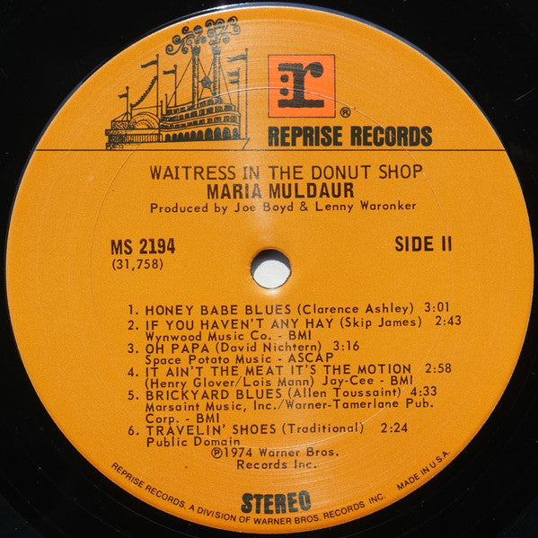Maria Muldaur - Waitress In A Donut Shop - LP