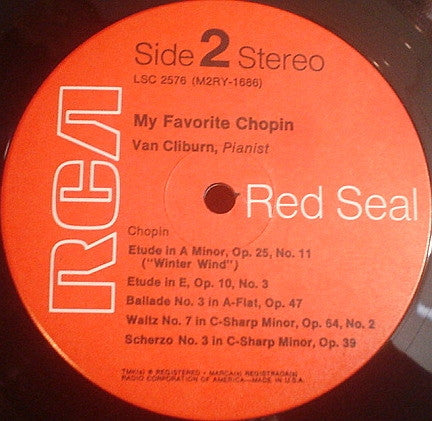 Van Cliburn - My Favorite Chopin - LP