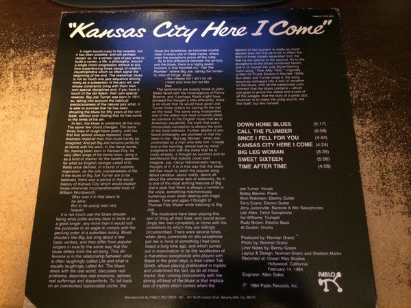 Joe Turner* - Kansas City Here I Come - LP
