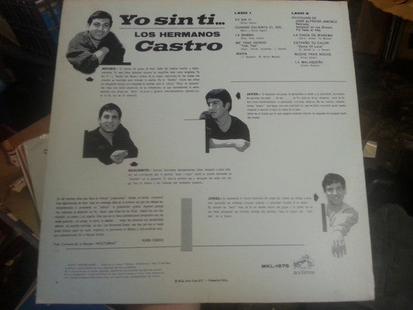 Los Hnos. Castro* - Yo Sin Ti... - LP