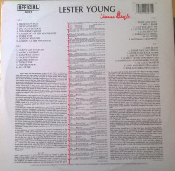 Lester Young - Prized Pres! - LP