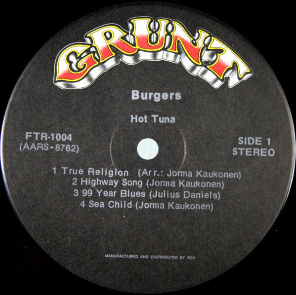 Hot Tuna - Burgers - LP