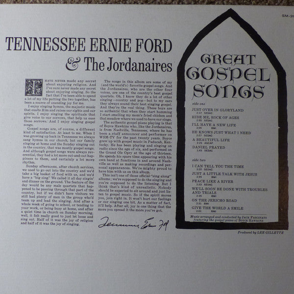 Tennessee Ernie Ford And The Jordanaires - Great Gospel Songs - LP
