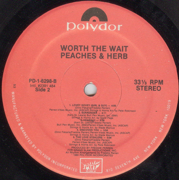 Peaches & Herb - Worth The Wait - LP
