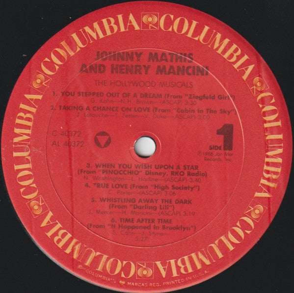 Johnny Mathis And Henry Mancini - The Hollywood Musicals - LP