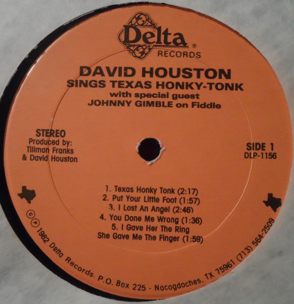 David Houston - David Houston Sings Texas Honky Tonk - LP