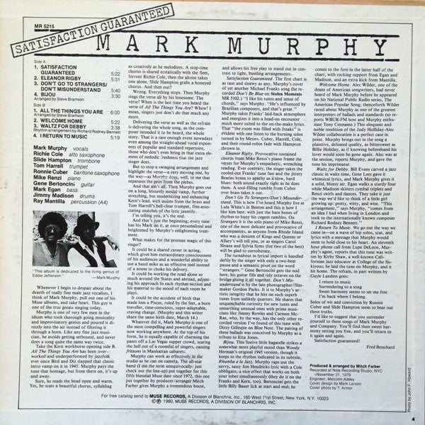 Mark Murphy - Satisfaction Guaranteed - LP