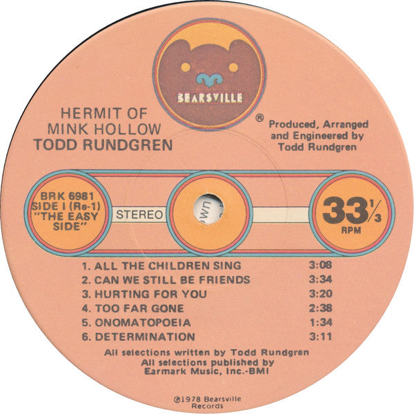 Todd Rundgren - Hermit Of Mink Hollow - LP