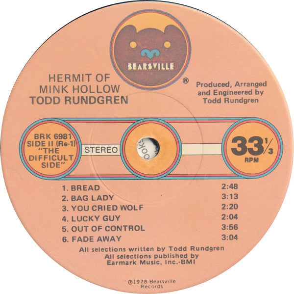 Todd Rundgren - Hermit Of Mink Hollow - LP