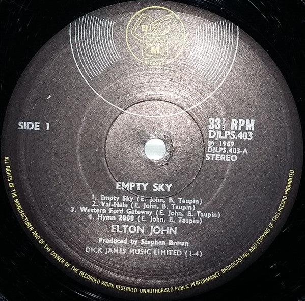 Elton John - Empty Sky - LP