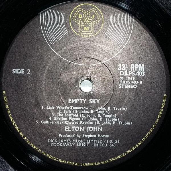 Elton John - Empty Sky - LP