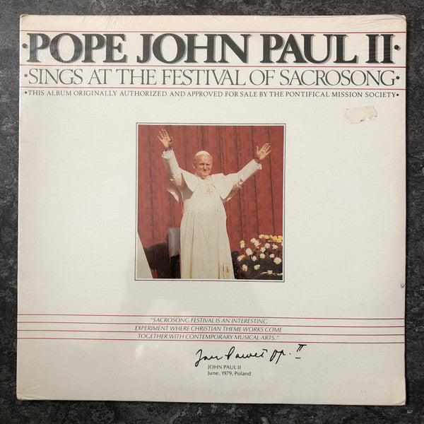 Pope John Paul II* - Sings At The Festival Of Sacrosong - LP