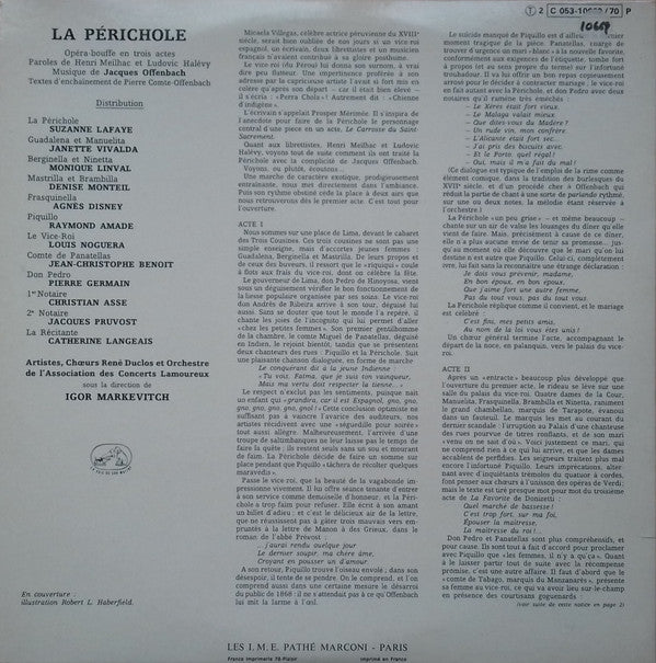 Offenbach*, Suzanne Lafaye, Raymond Amade, Louis Noguera, Igor Markevitch - La Périchole - LP