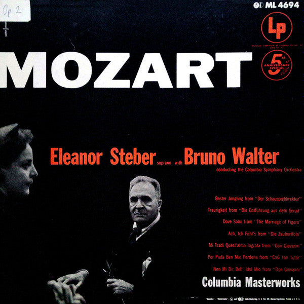 Mozart* ; Eleanor Steber With Bruno Walter - Mozart. Eleanor Steber Soprano With Bruno Walter Conducting The Columbia Symphony Orchestra - LP