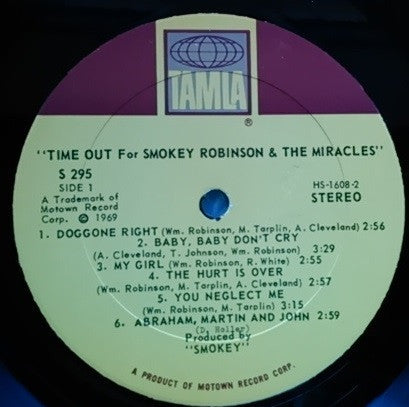 Smokey Robinson And The Miracles* - Time Out For Smokey Robinson And The Miracles - LP