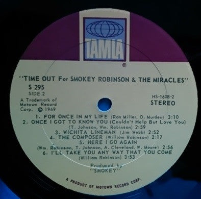 Smokey Robinson And The Miracles* - Time Out For Smokey Robinson And The Miracles - LP