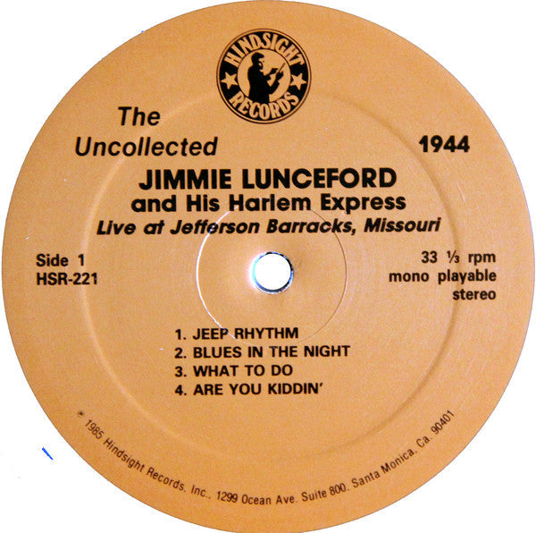 Jimmie Lunceford And His Harlem Express - Live At Jefferson Barracks, Missouri  1944 - LP