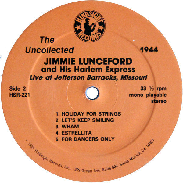 Jimmie Lunceford And His Harlem Express - Live At Jefferson Barracks, Missouri  1944 - LP