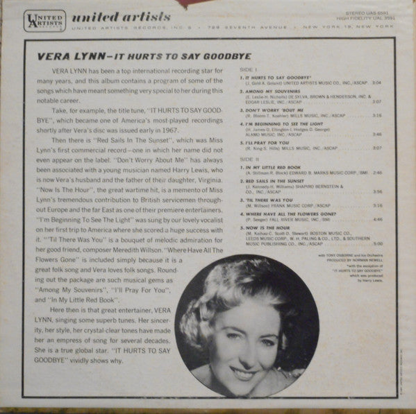 Vera Lynn - It Hurts To Say Goodbye - LP