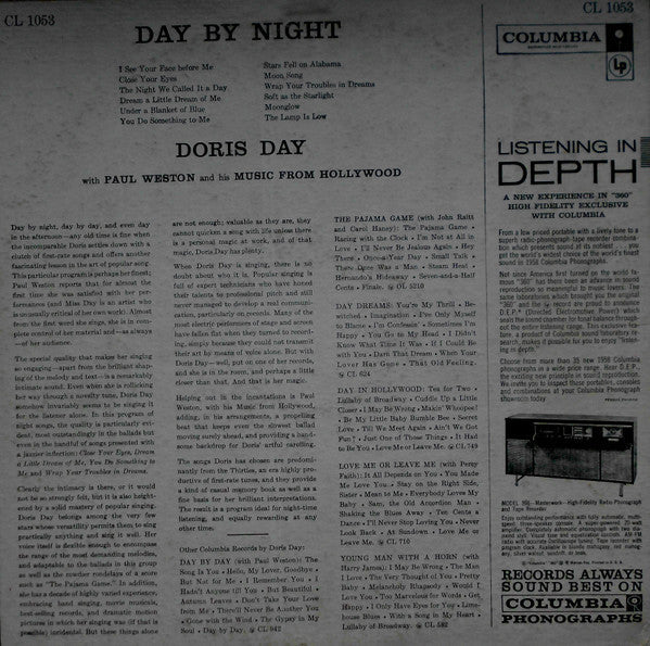 Doris Day With Paul Weston And His Music From Hollywood - Day By Night - LP