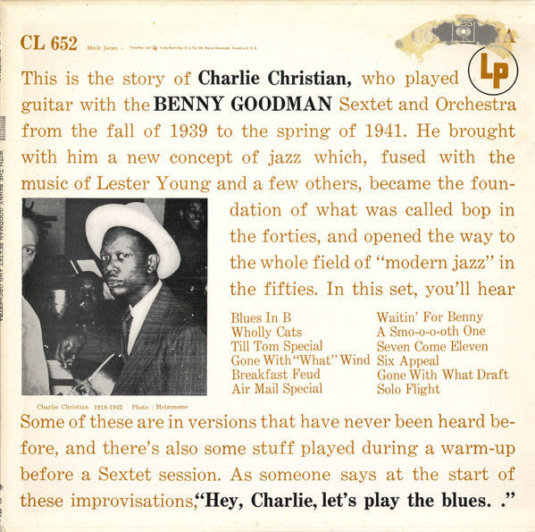 Charlie Christian With The Benny Goodman Sextet* And Orchestra* - With The Benny Goodman Sextet And Orchestra - LP