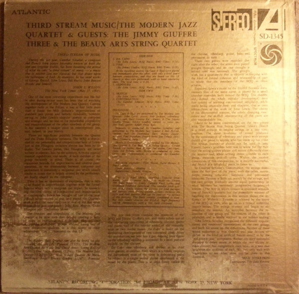 The Modern Jazz Quartet - Third Stream Music - LP