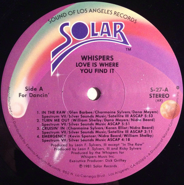 Whispers* - Love Is Where You Find It - LP