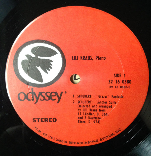 Lili Kraus - Schubert "Grazer"; Landler Suite/Mozart: Fantasies In C Minor And D Minor - LP