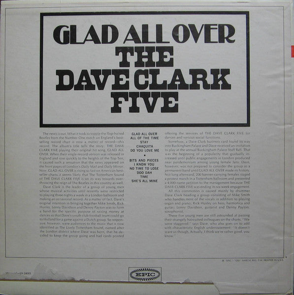 The Dave Clark Five - Glad All Over - LP